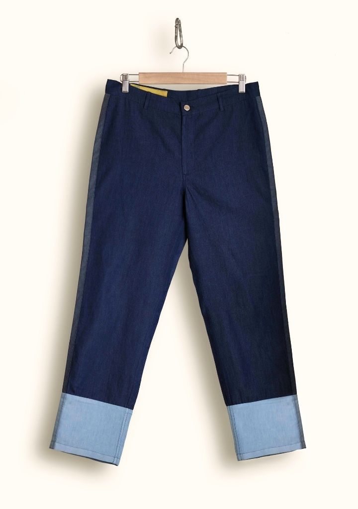 Constrast Placket Shirt Set