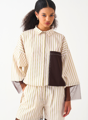 Contrast Detail Shirt Set