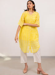 Yellow Bandhej Tunic