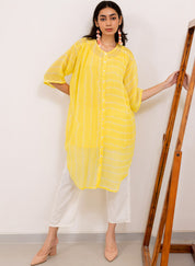 Yellow Bandhej Tunic
