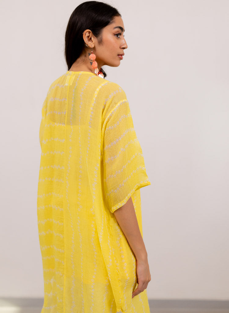 Yellow Bandhej Tunic
