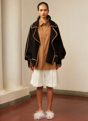 Pleated Cotton Shorts