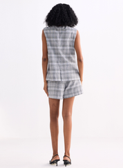 Cotton Tweed Vest Set