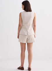 Cotton Tweed Vest Set