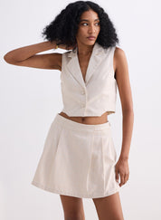 Cropped Cotton Tweed Vest