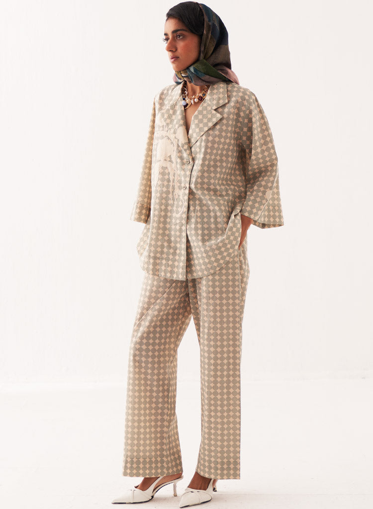 Cuboid Appliqué Jacket Shirt