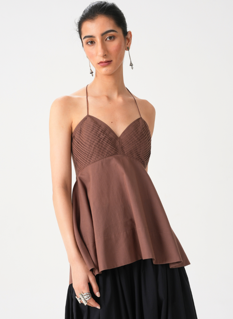 Daffa Brown Halter Top
