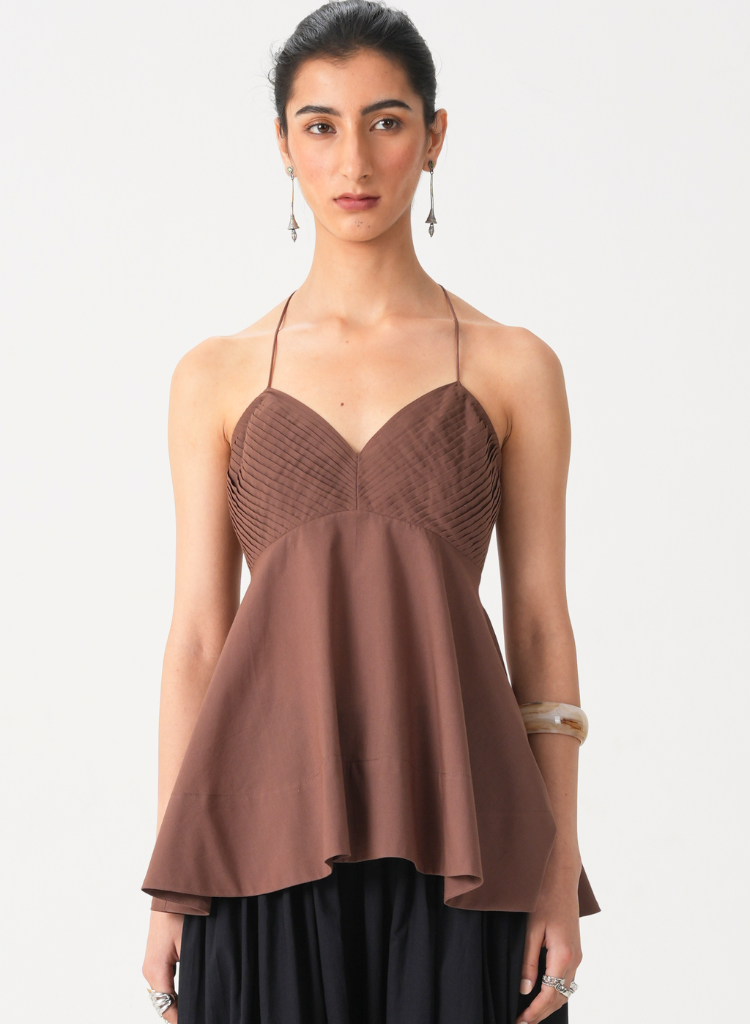 Daffa Brown Halter Top