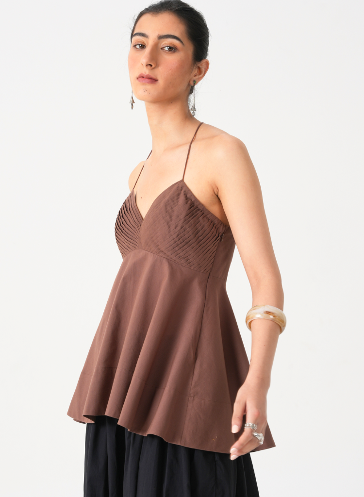 Daffa Brown Halter Top