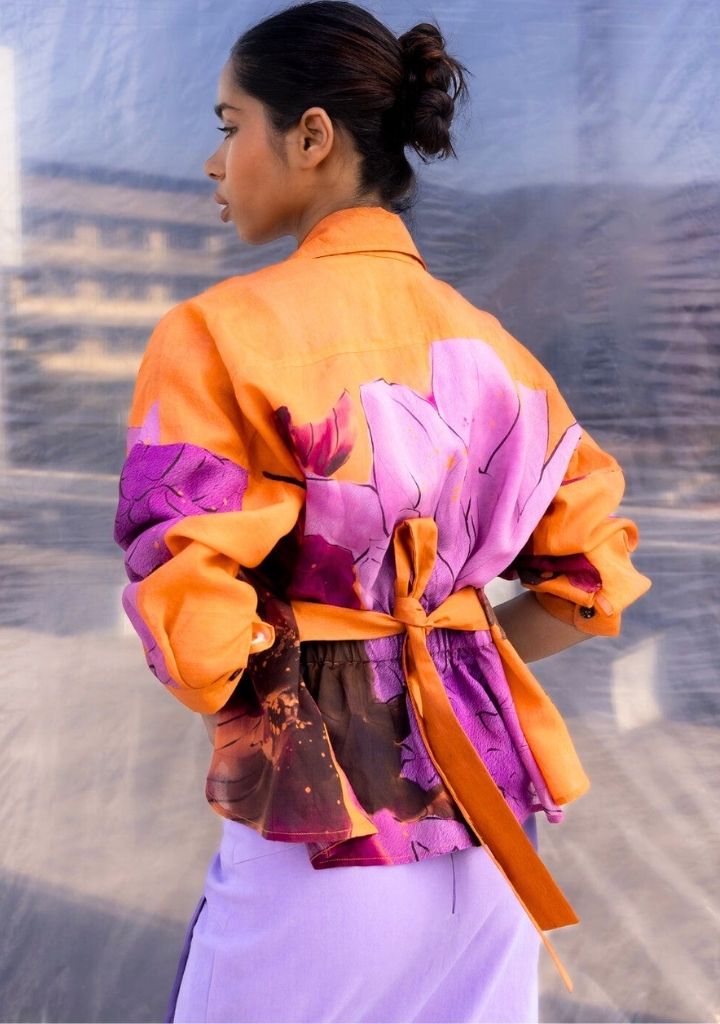 Dahlia Silk Biker Jacket