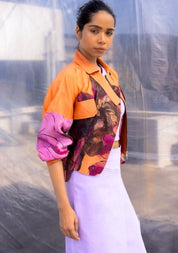 Dahlia Silk Biker Jacket