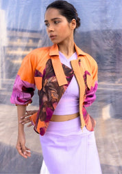 Dahlia Silk Biker Jacket