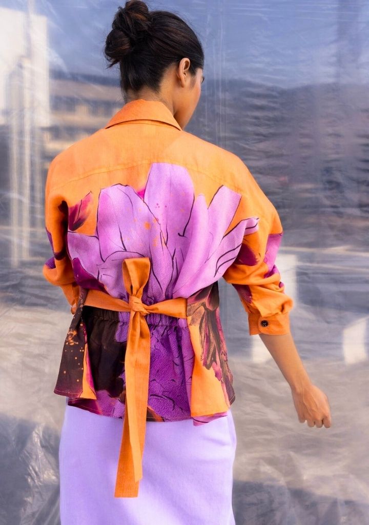 Dahlia Silk Biker Jacket