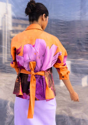 Dahlia Silk Biker Jacket