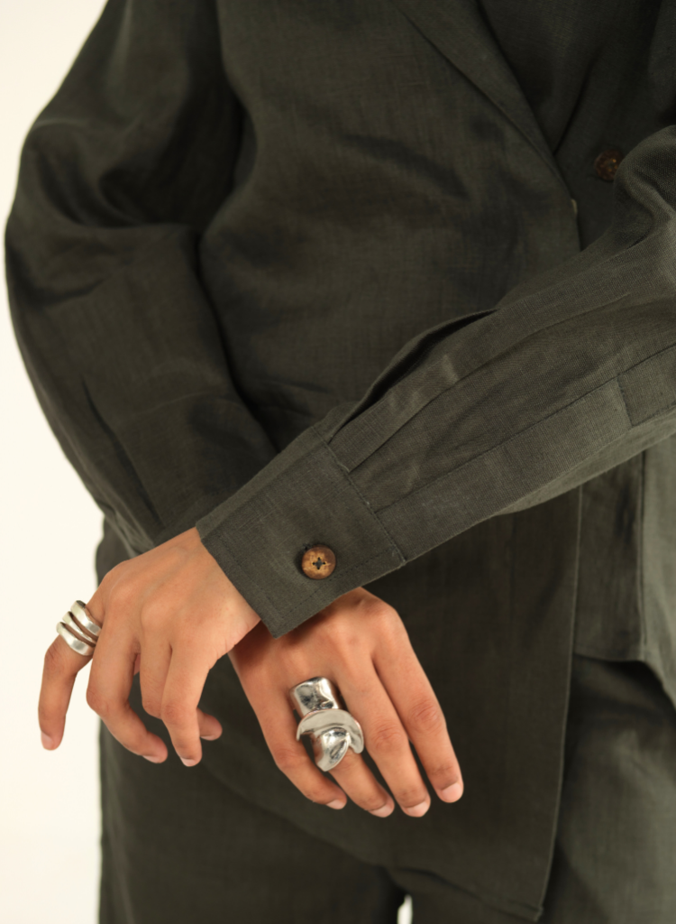 Dark Green Linen Shirt