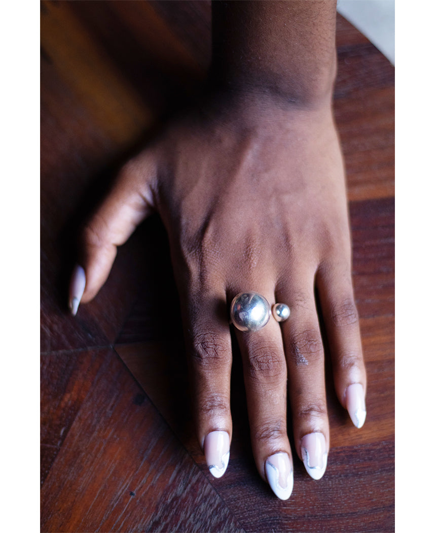 Deco Giant Sphere Ring