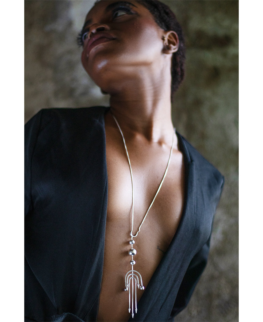 Deco Flapper Lariat Necklace