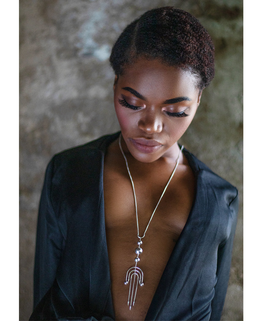 Deco Flapper Lariat Necklace