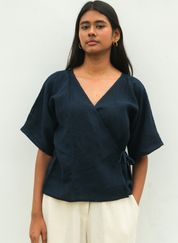 Deepest Blues Wrap Top