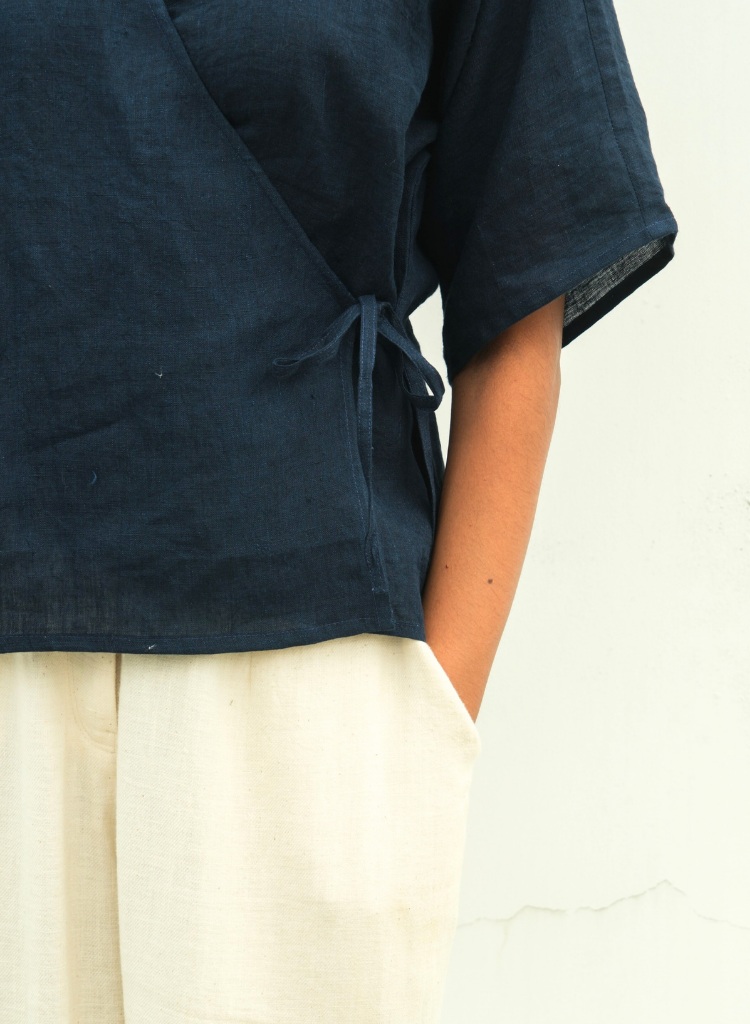 Deepest Blues Wrap Top