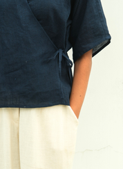 Deepest Blues Wrap Top