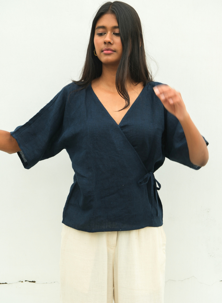 Deepest Blues Wrap Top