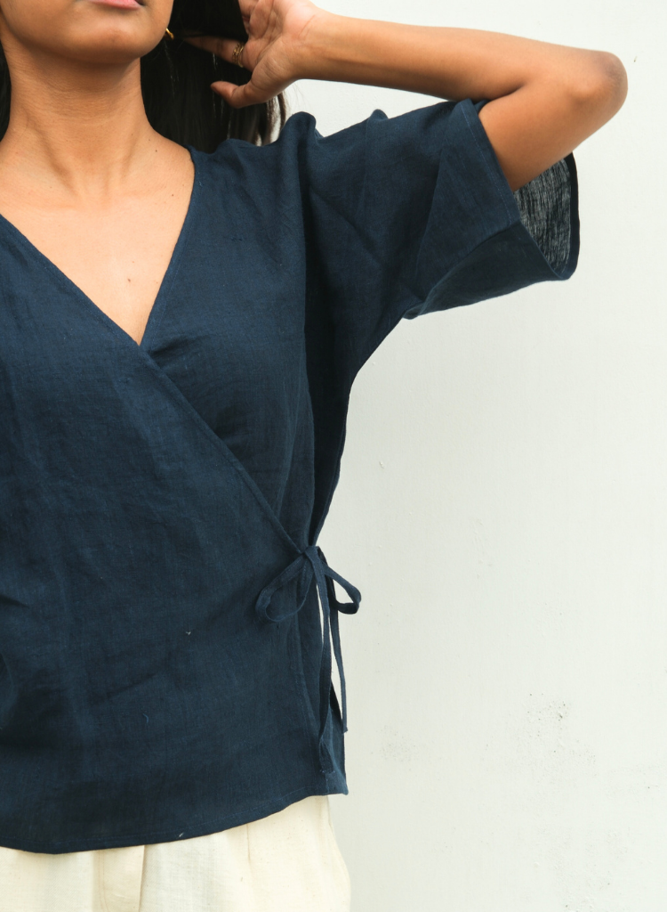 Deepest Blues Wrap Top