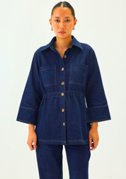 Denim Cinched Waist Jacket