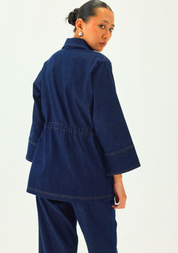 Denim Cinched Waist Jacket