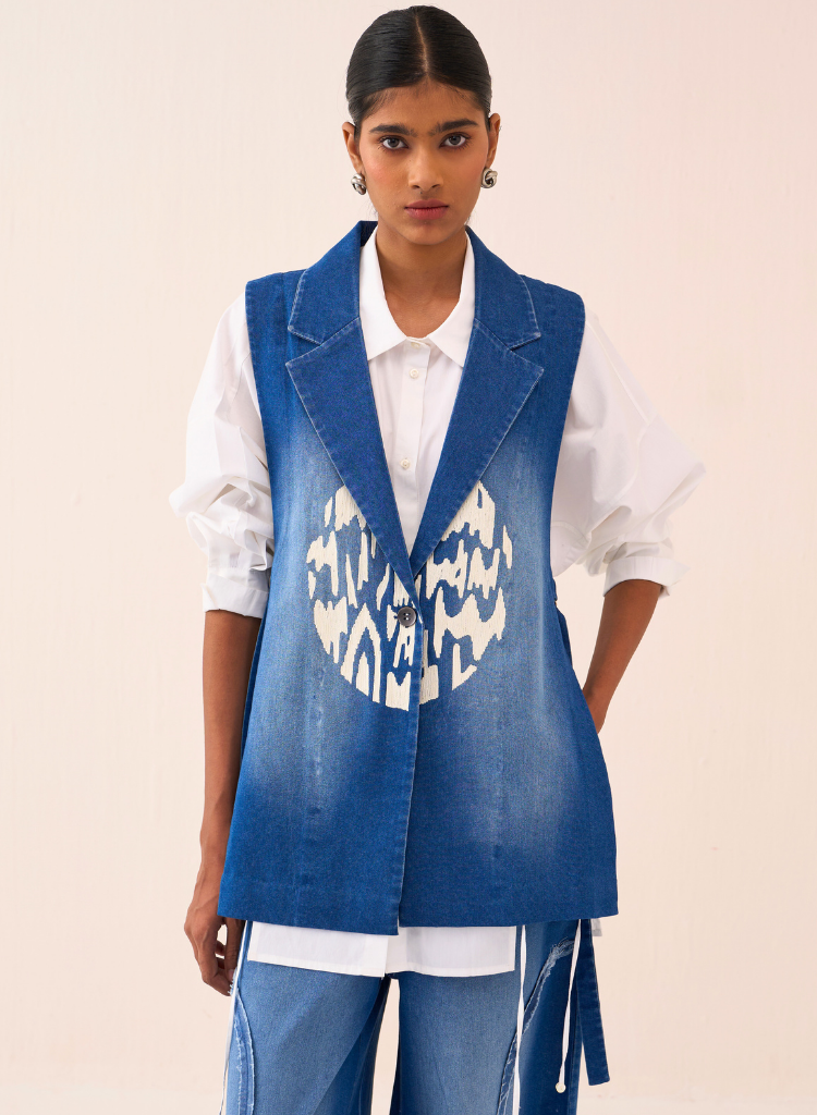 Denim Circle Waistcoat