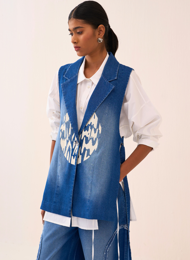 Denim Circle Waistcoat
