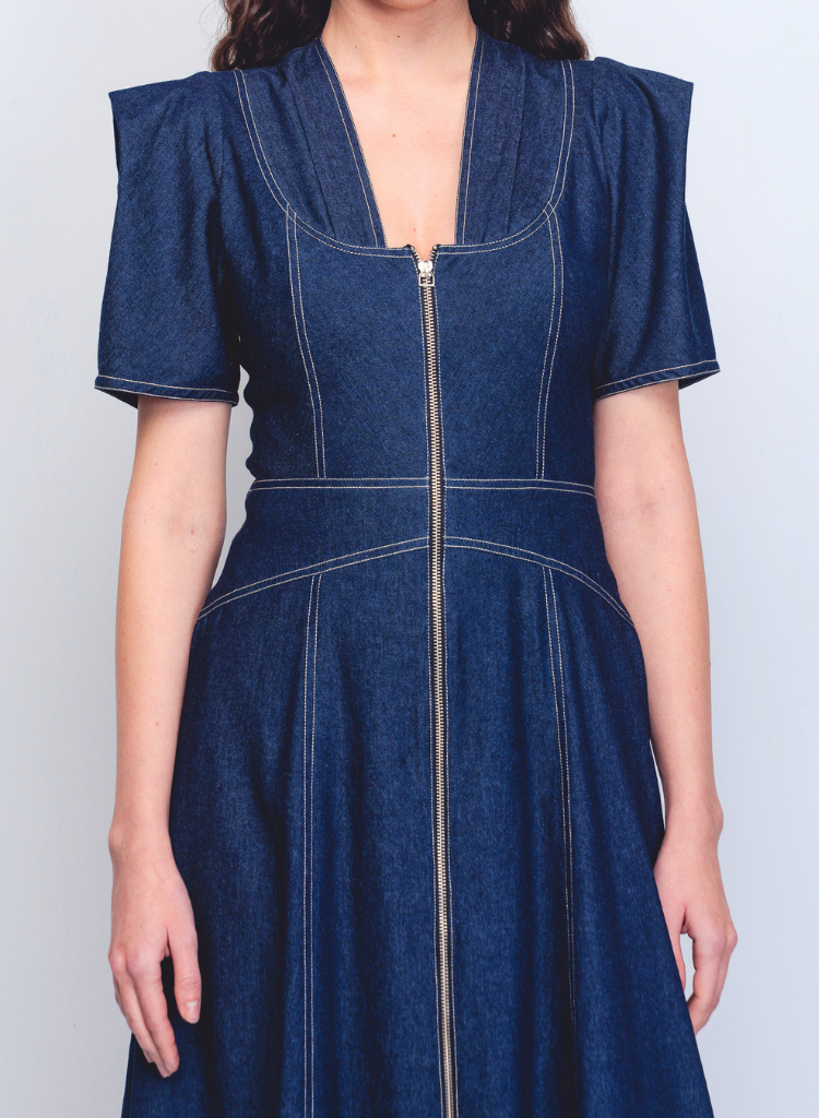 Denim Panelled Dress