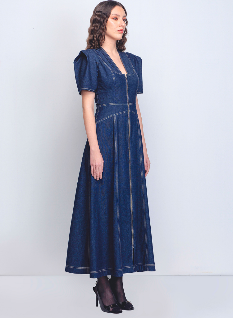 Denim Panelled Dress