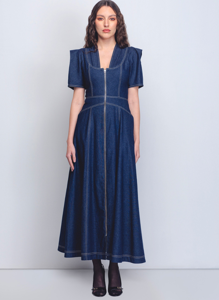 Denim Panelled Dress