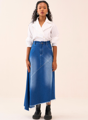 Denim Panelled Skirt