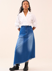 Denim Panelled Skirt