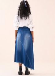 Denim Panelled Skirt