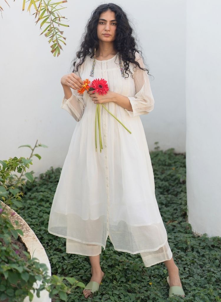 Dewy Mist Pleated Kurta