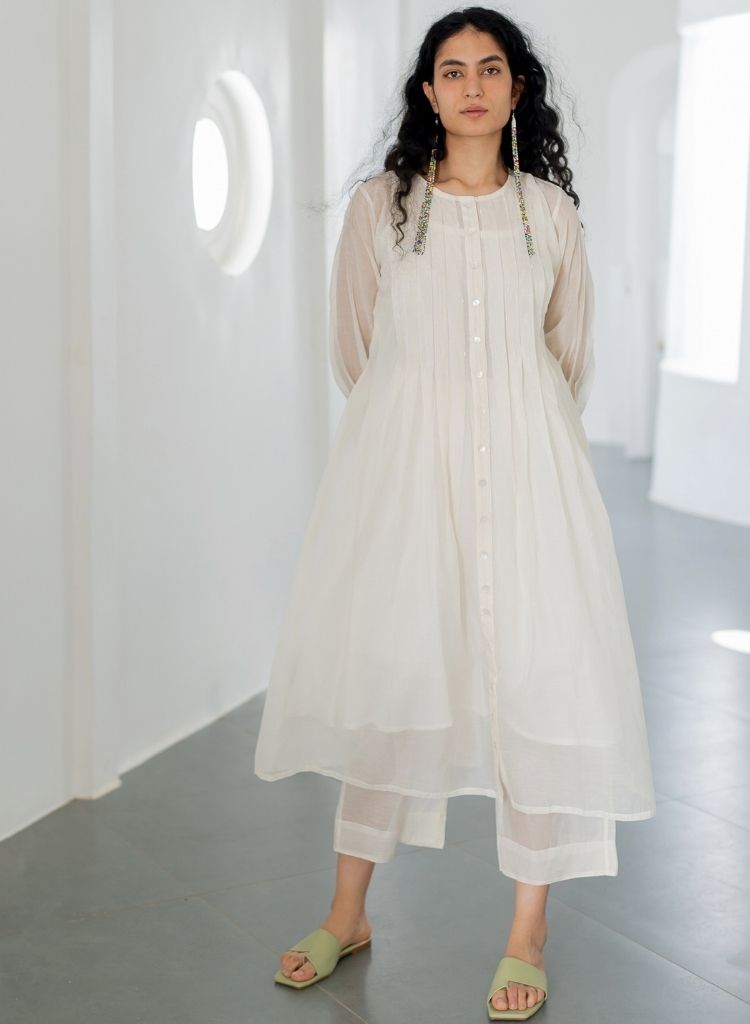 Dewy Mist Pleated Kurta