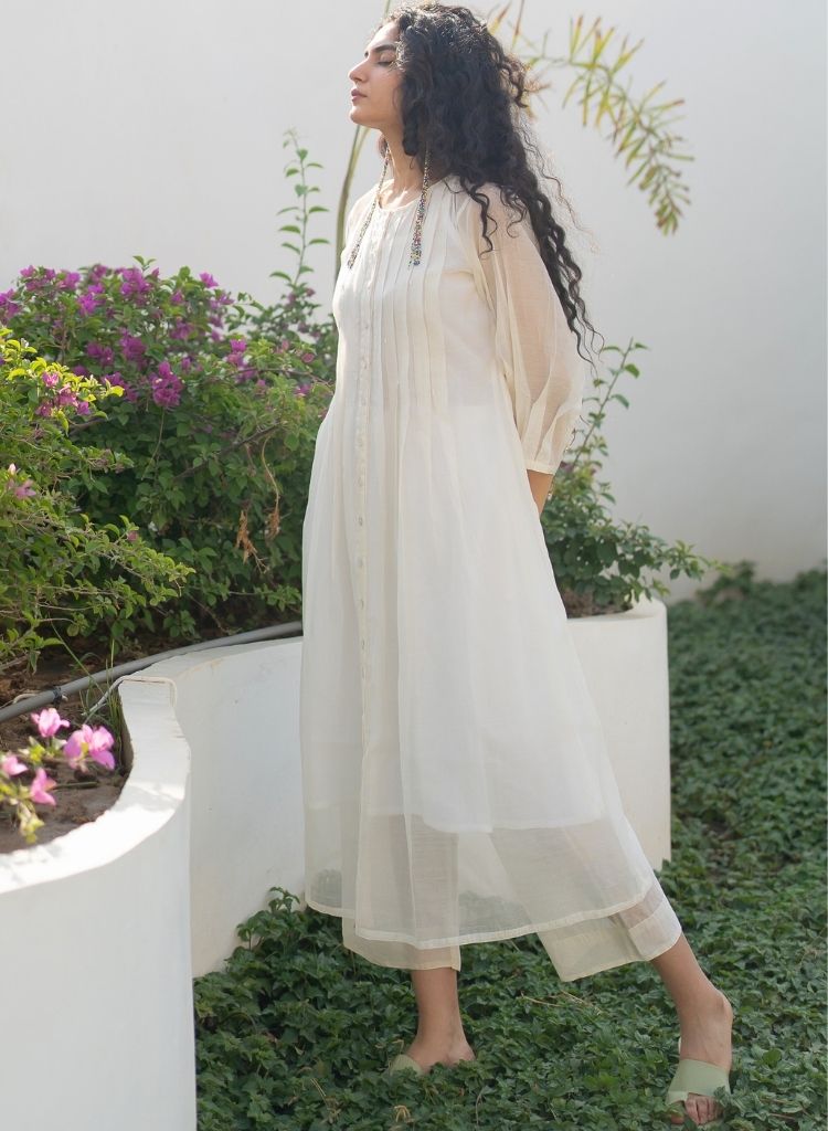 Dewy Mist Pleated Kurta