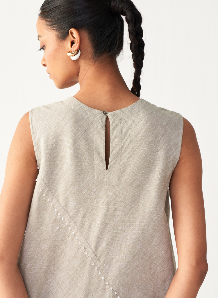 Diagonal Pleat Dress