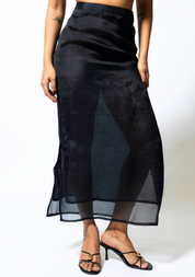 Double Layer Organza Midi Skirt