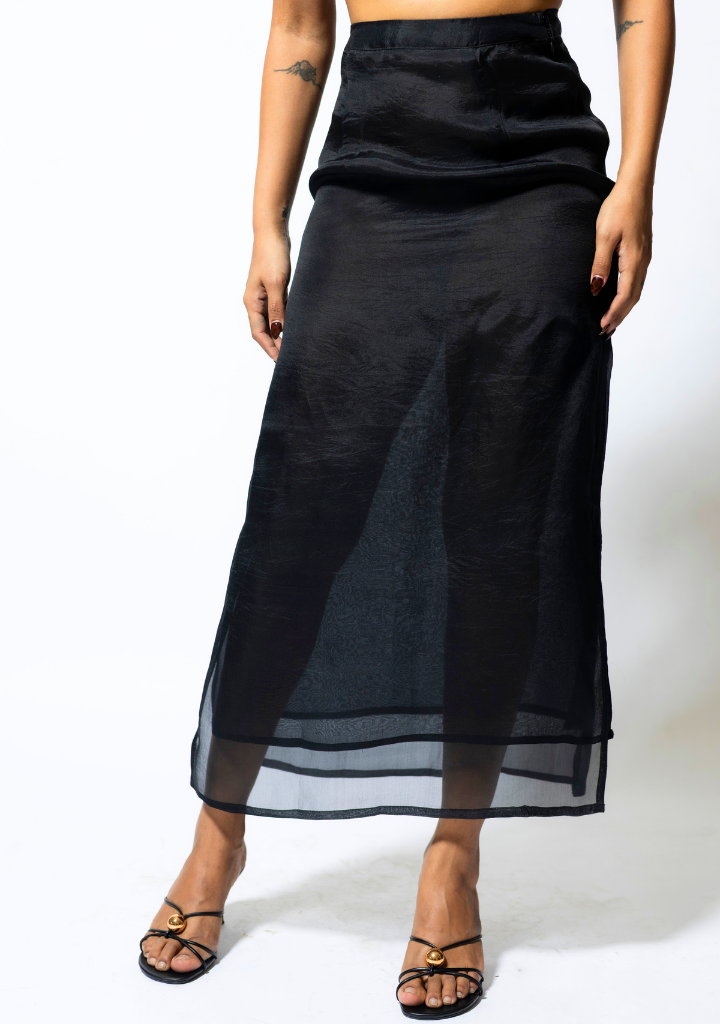 Double Layer Organza Midi Skirt