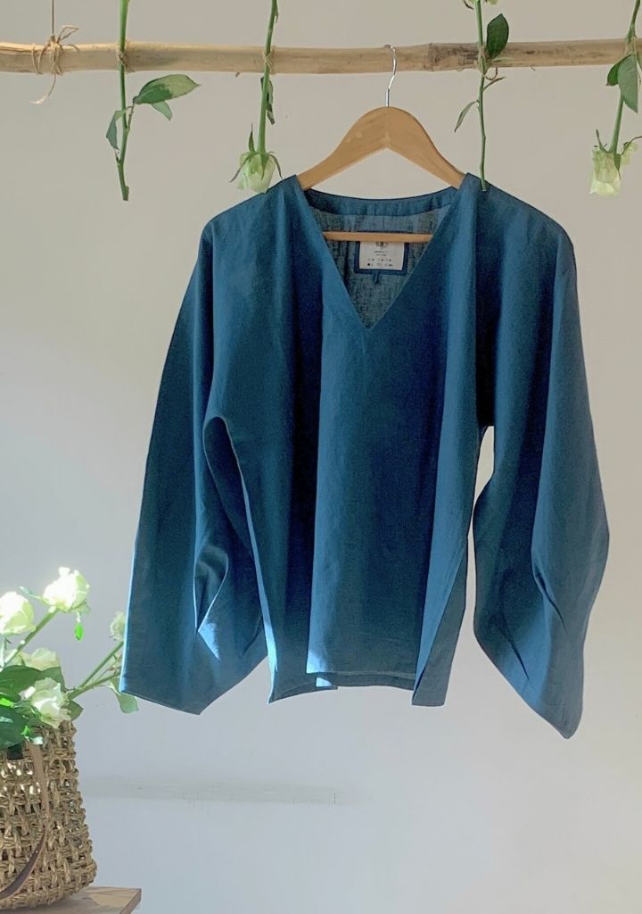 Dramatic Sleeve Blouse Set