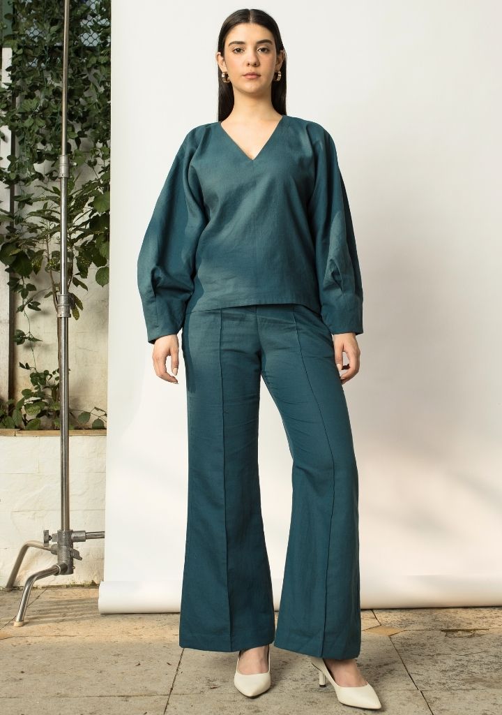 Dramatic Sleeve Blouse Set