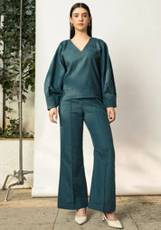 Dramatic Sleeve Blouse Set