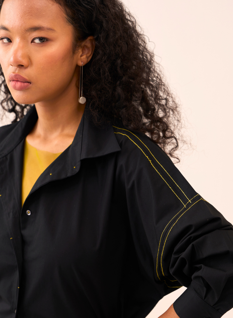 Cutout Drawstring Shirt