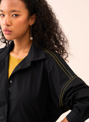 Cutout Drawstring Shirt