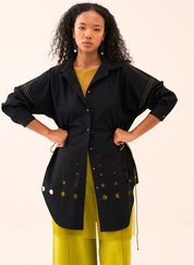 Cutout Drawstring Shirt