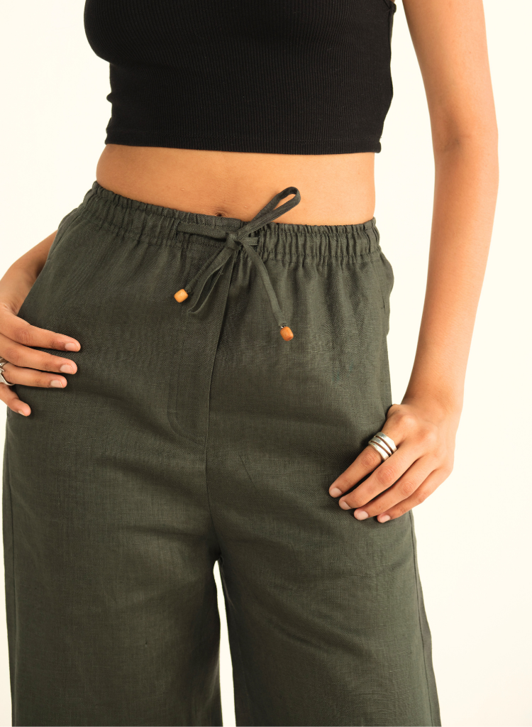 Drawstring Straight Pants